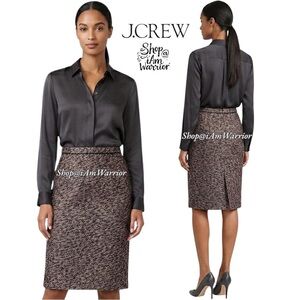 J.Crew Collection shimmer rosegold tweed pencil skirt *shop@iamwarrior